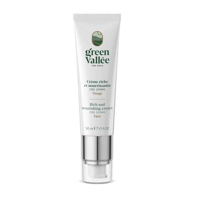 Green Vallée Crème CBD Visage Riche 200mg nourrissante