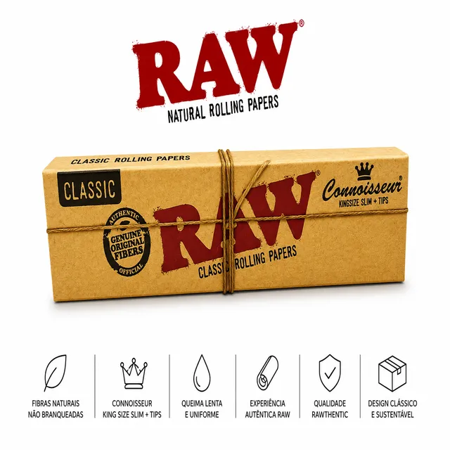 CBDLegalPT Parafernália RAW King Size Slim feuilles filtres