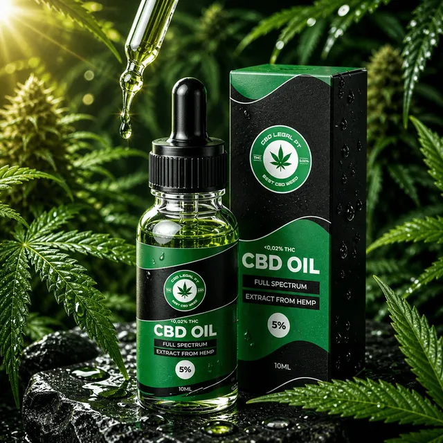 CBDLegalPT Óleos Huile CBD 5% full spectrum un flacon