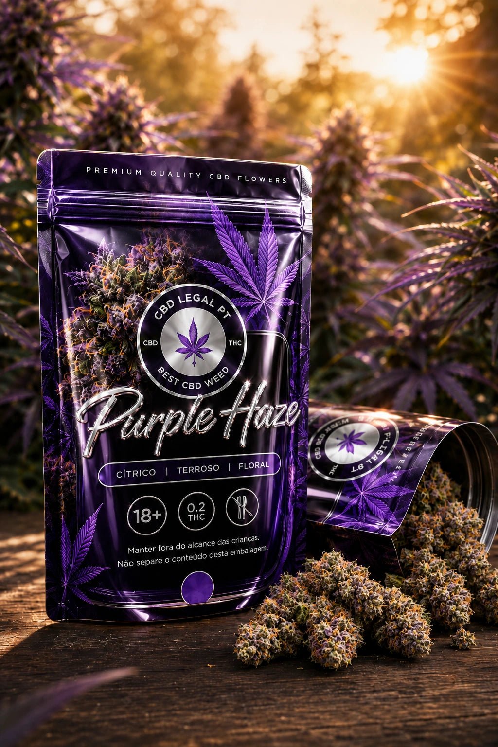 CBDLegalPT Purple Haze fleur CBD 1 g + 1 g