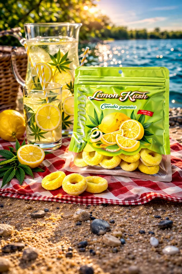CBDLegalPT Lemon Kush gommes CBD citron paquet sucré