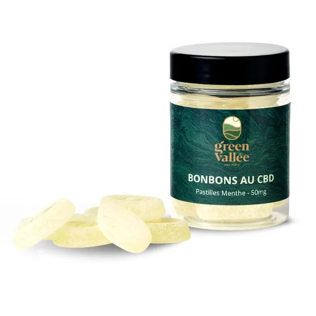 Green Vallée Bonbons CBD menthe 50 mg 15 bonbons
