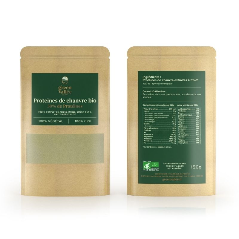 Green Vallée Épicerie protéines chanvre BIO 150 g
