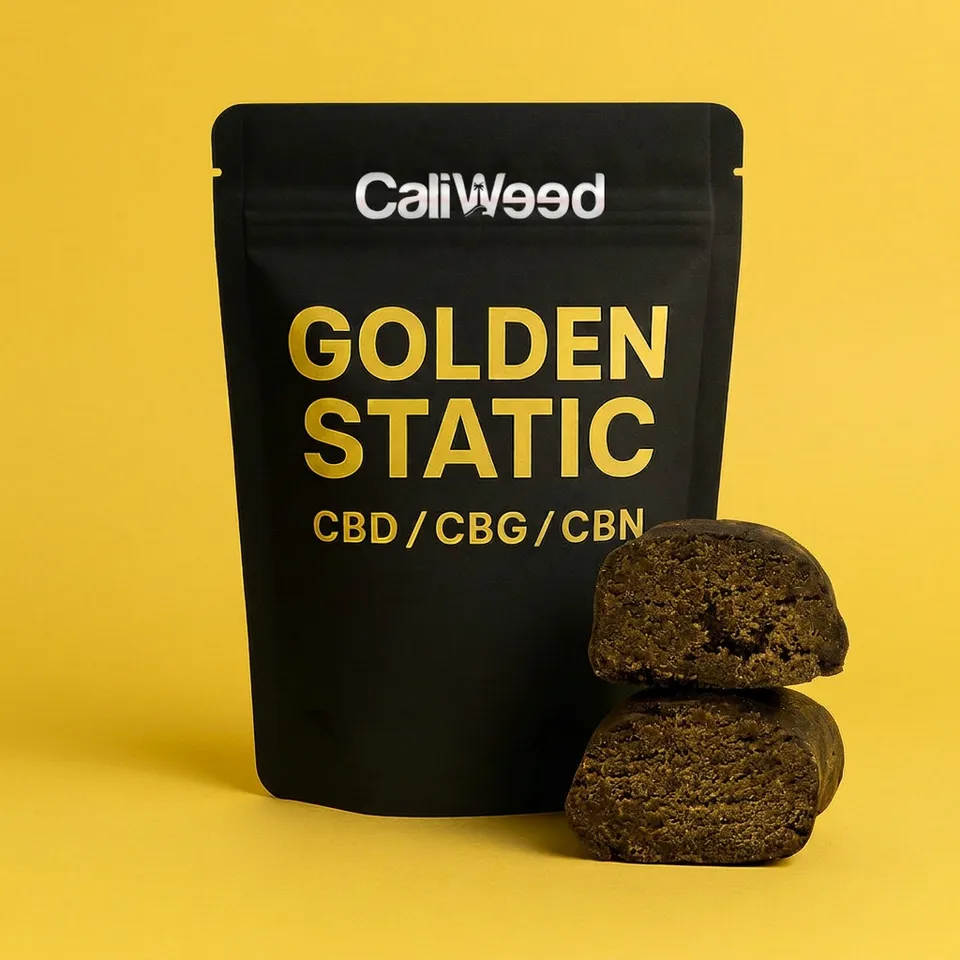 Cali Weed Golden Static résine CBD 5G CBG CBN 50%