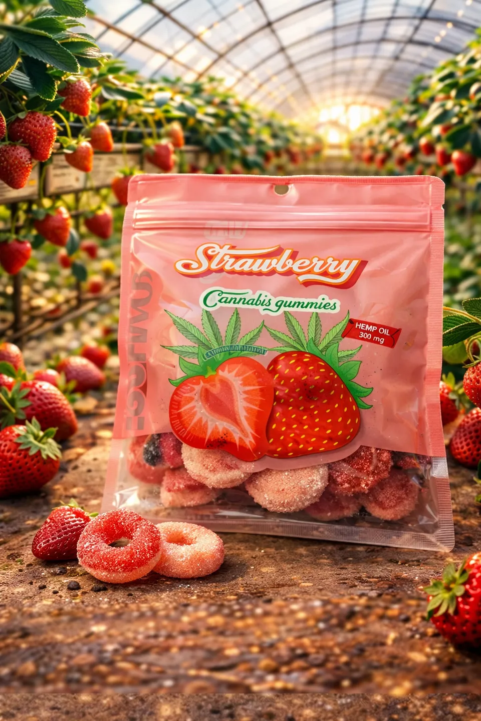 CBDLegalPT Strawberry gummies CBD fraise 1 paquet
