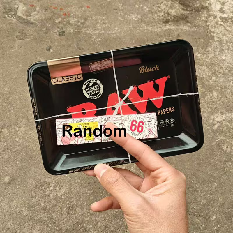 CBDLegalPT Parafernalia plateau RAW noir + feuilles