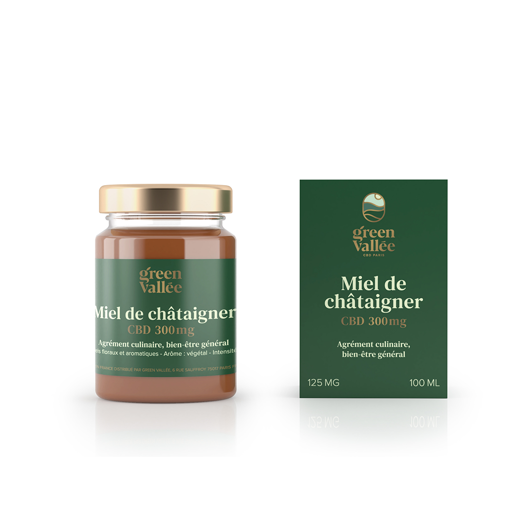 Green Vallée Miel châtaignier CBD 300 mg 125 g France