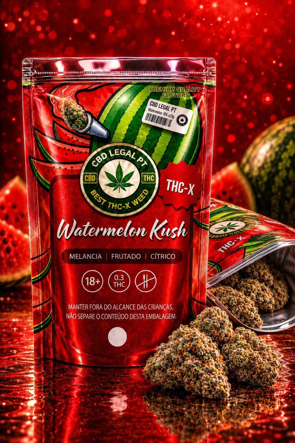 CBDLegalPT Flores Watermelon Kush fleur THC-X 3,5 g
