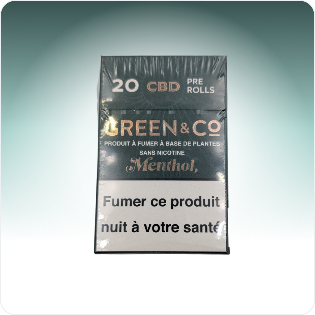 Cali Weed Menthol cigarette CBD paquet 20 sans tabac
