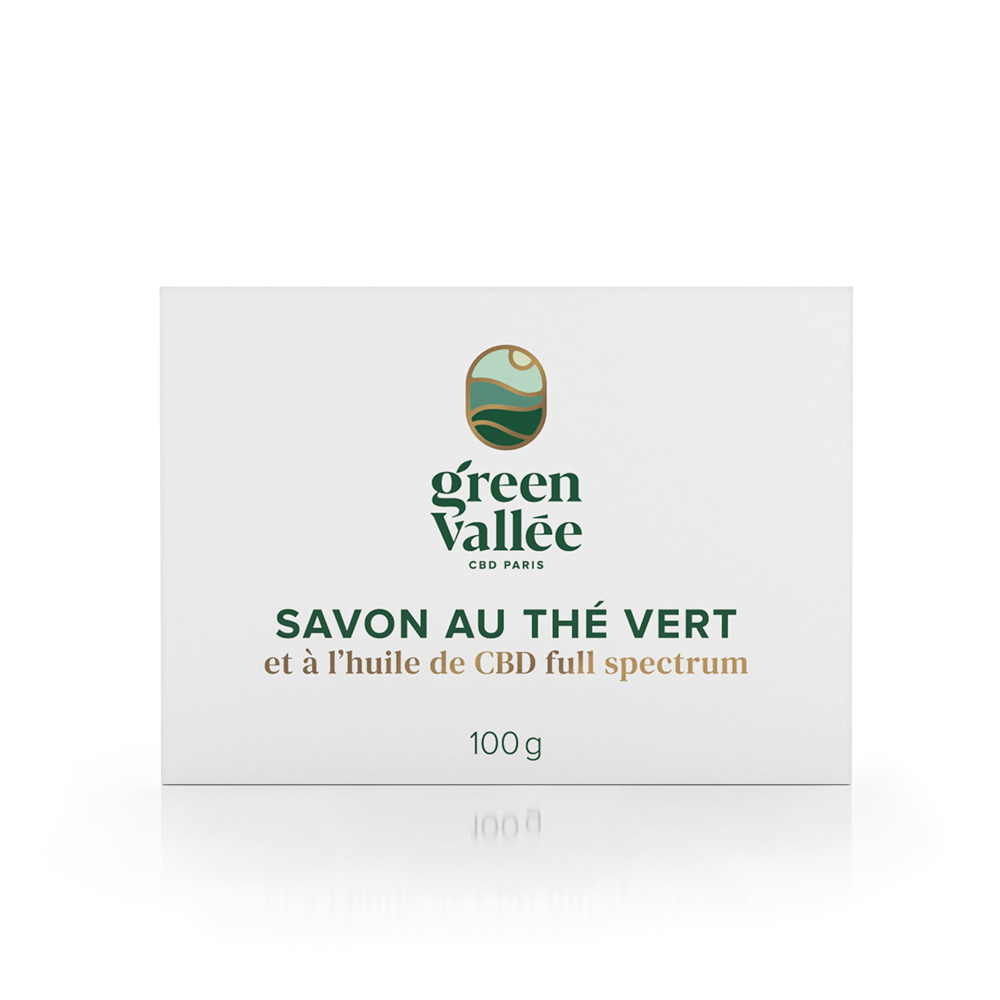 Green Vallée savon CBD thé vert 100 g peaux mixtes