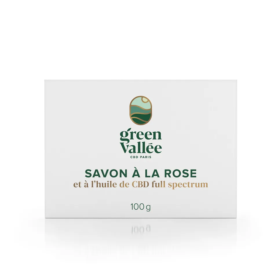 Green Vallée Cosmétiques CBD Savon Rose 100 g 2% Full Spectrum