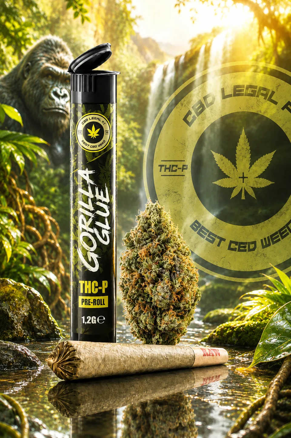 CBDLegalPT Gorilla Glue pré-roll THC-P 1,20 g puissant