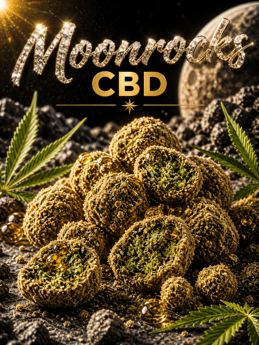 CBDLegalPT Flores CBD Moonrocks fleur 1 g extrait kief