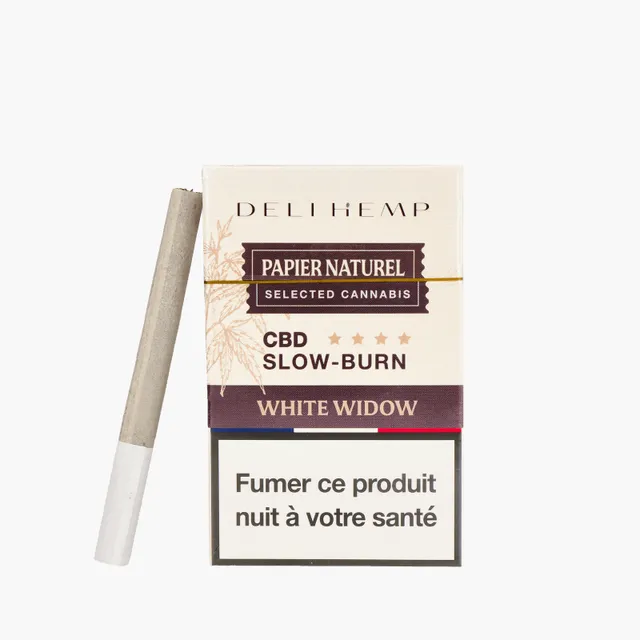 Cali Weed White Widow cigarette CBD slow burn floral