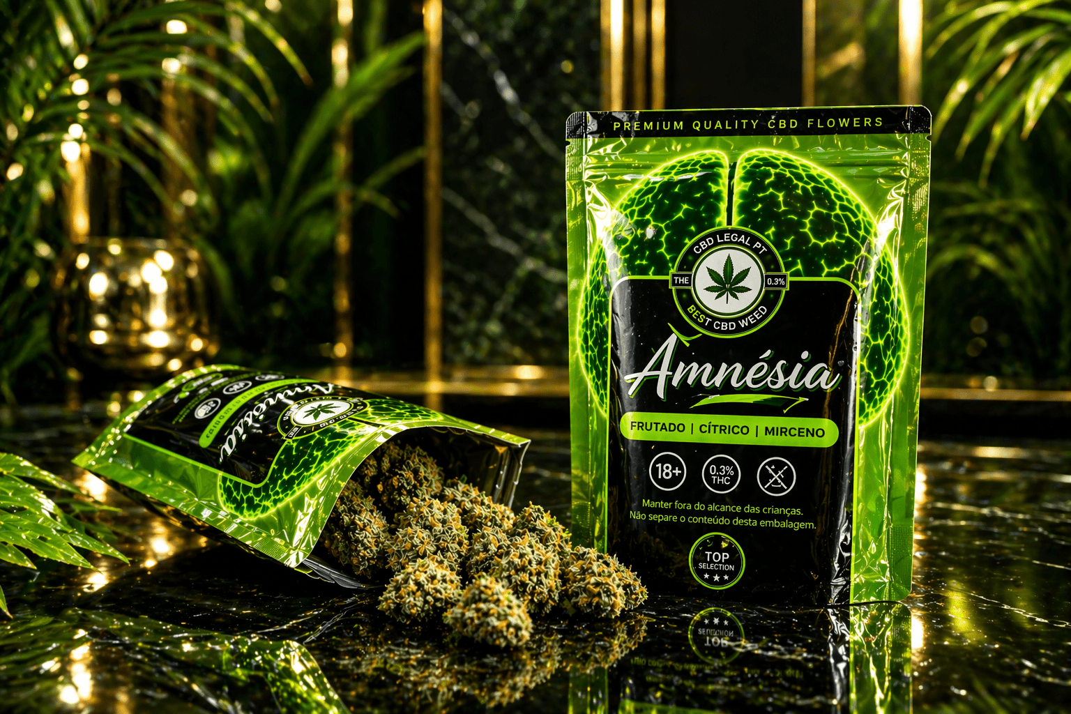 CBDLegalPT Amnésia fleur CBD 1 g agrumes fruitée