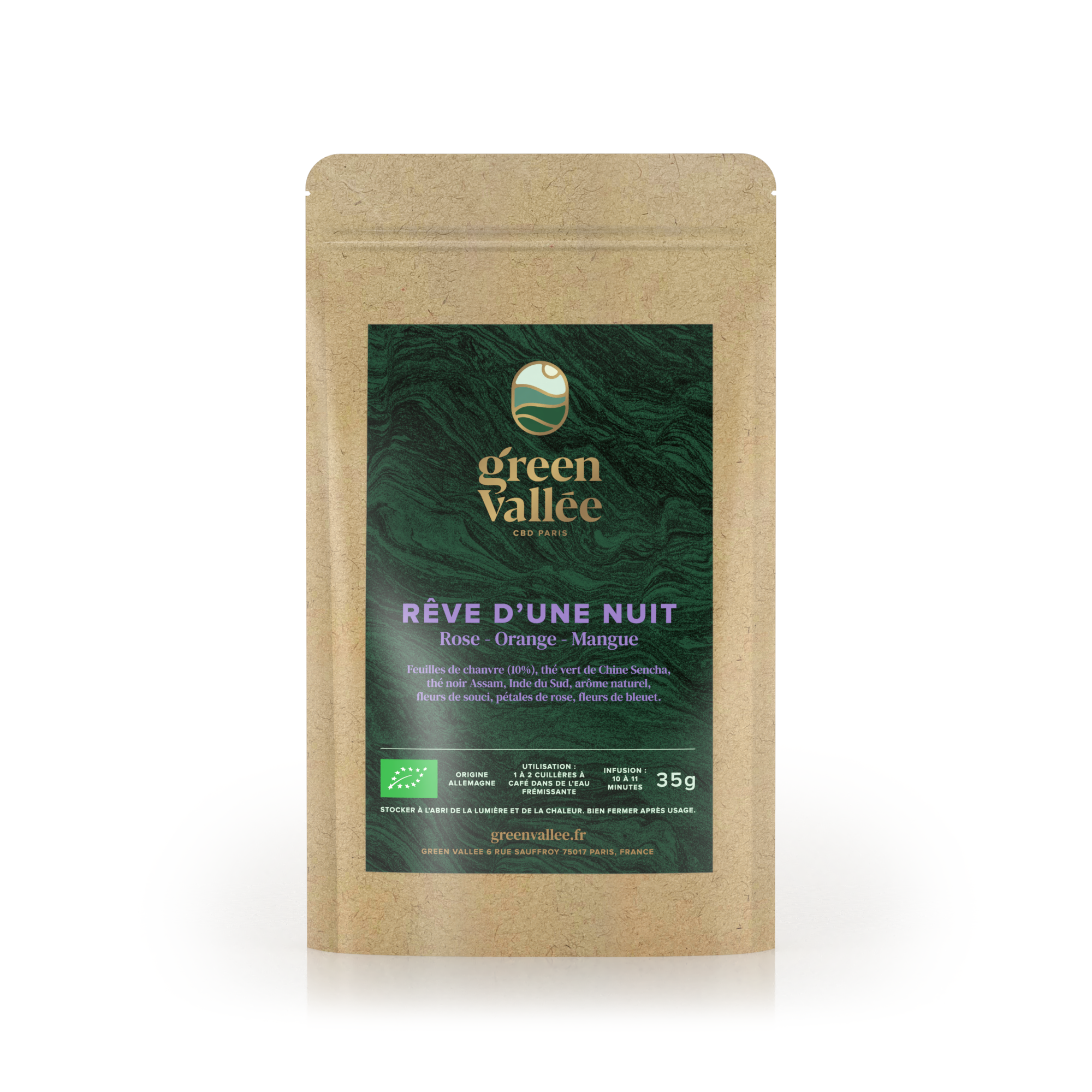 Green Vallée Rêve d'une Nuit infusion CBD 35 g bio