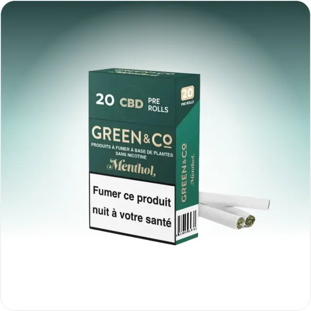 Cali Weed Menthol cigarette CBD paquet 20 sans tabac