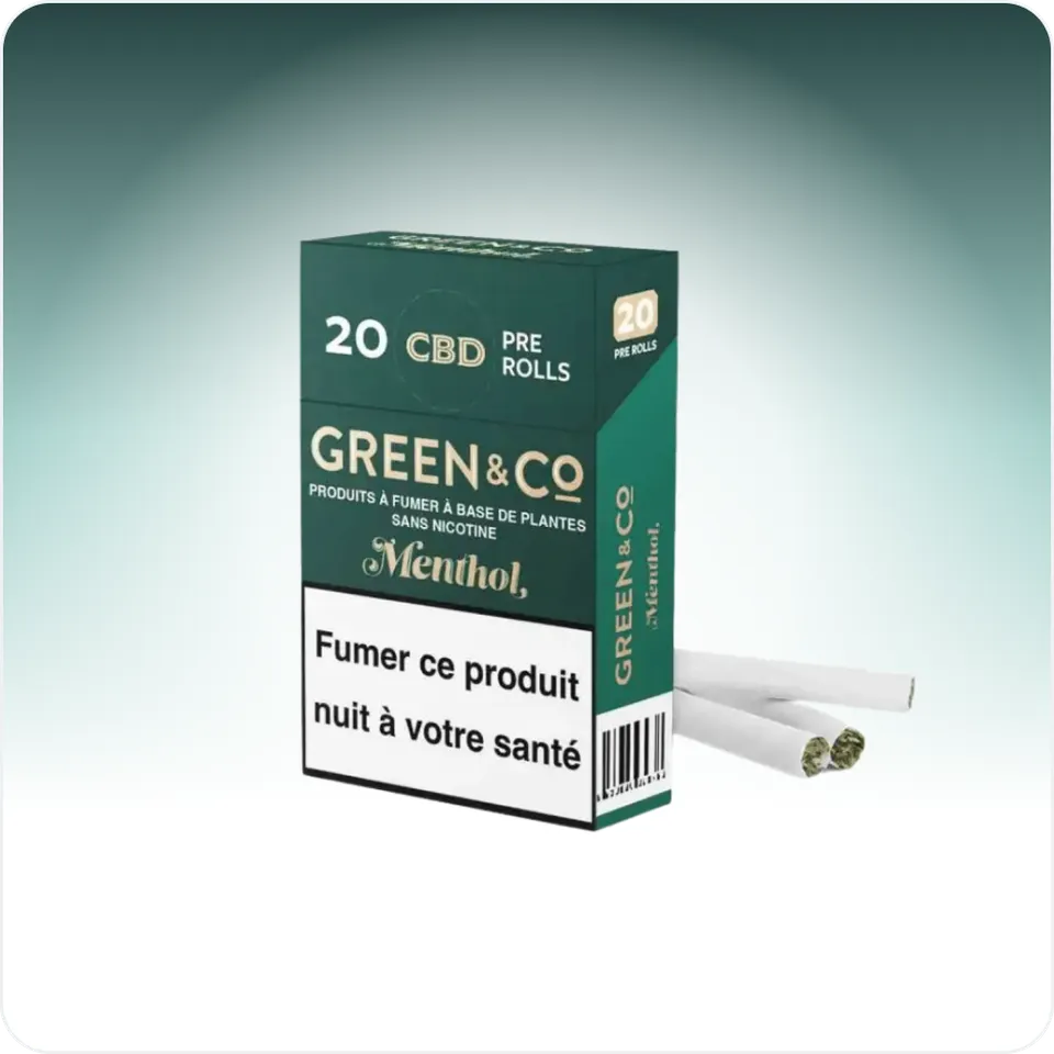 Cali Weed Menthol cigarette CBD paquet 20 sans tabac