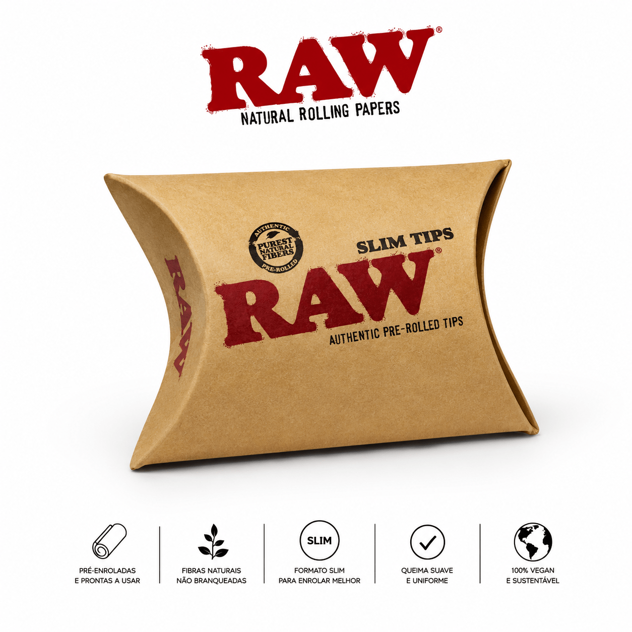 CBDLegalPT Parafernalia Filtres RAW Slim Pré-Roulés