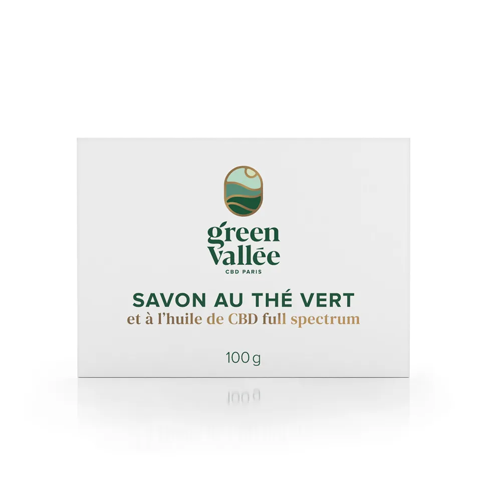 Green Vallée savon CBD thé vert 100 g peaux mixtes
