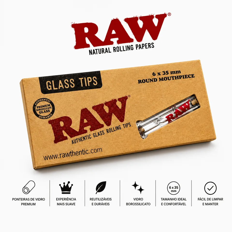 CBDLegalPT RAW filtre en verre rond réutilisable