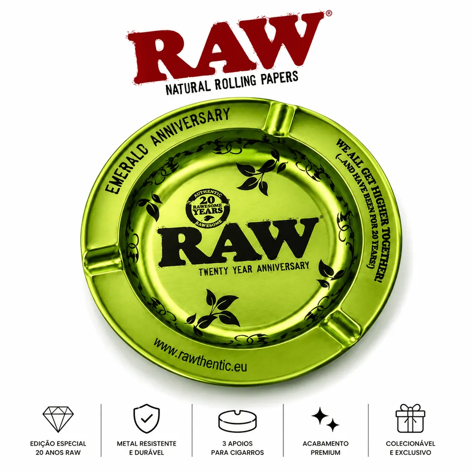 CBDLegalPT Parafernalia Raw Emerald Cendrier Métal Vert