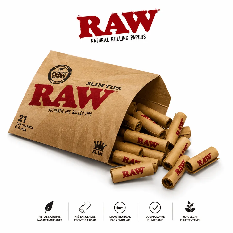 CBDLegalPT Parafernalia Filtres RAW Slim Pré-Roulés