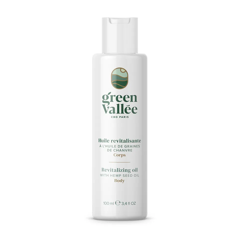 Green Vallée Cosmétiques Huile revitalisante CBD corps neem bio