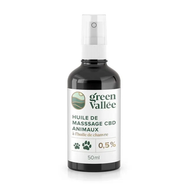 Green Vallée Huile massage animaux CBD 0,5% spray