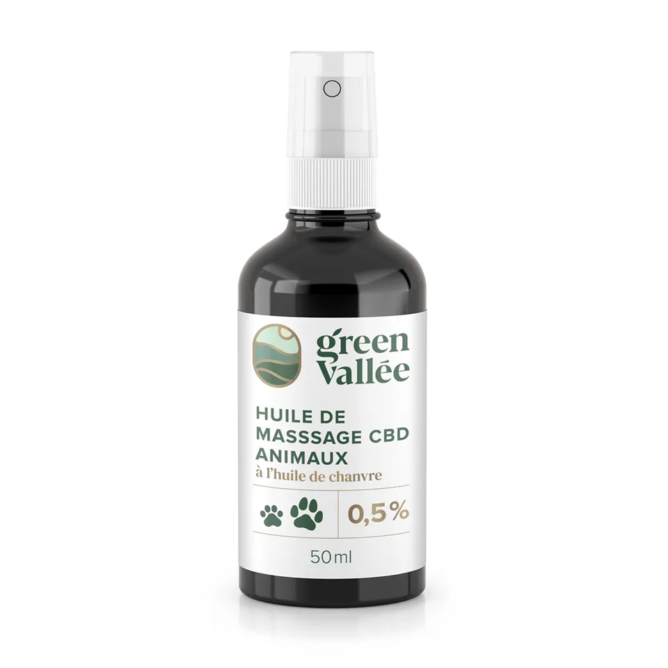 Green Vallée Huile massage animaux CBD 0,5% spray