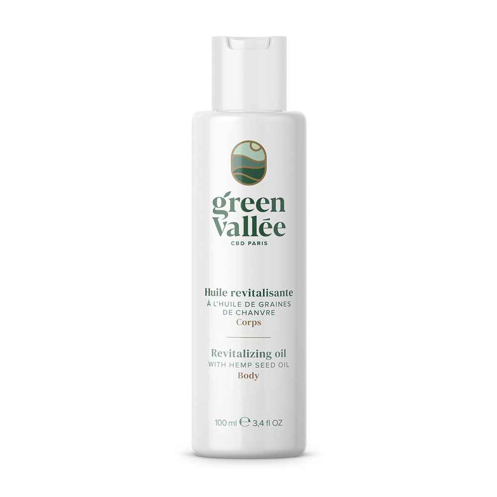 Green Vallée Cosmétiques Huile revitalisante CBD corps neem bio