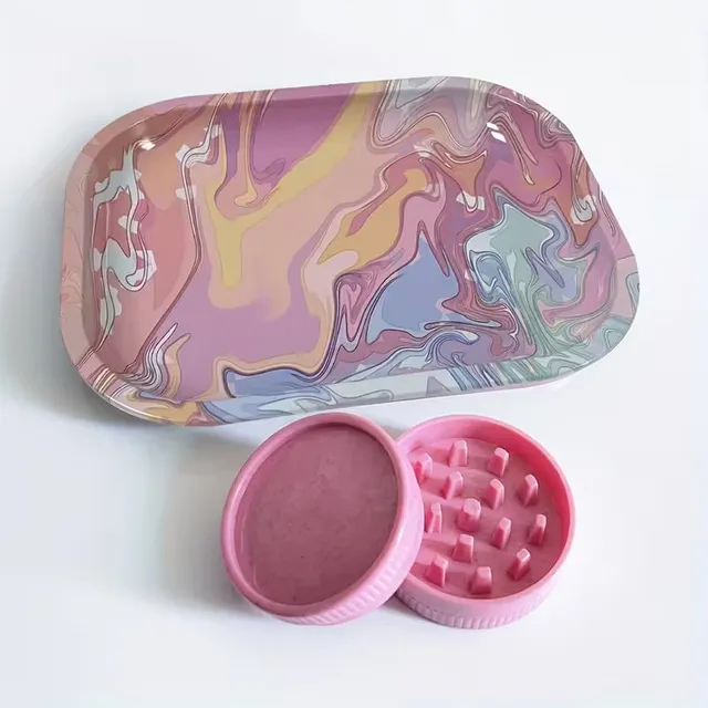 CBDLegalPT Parafernalia Kit Plateau + Grinder Rose