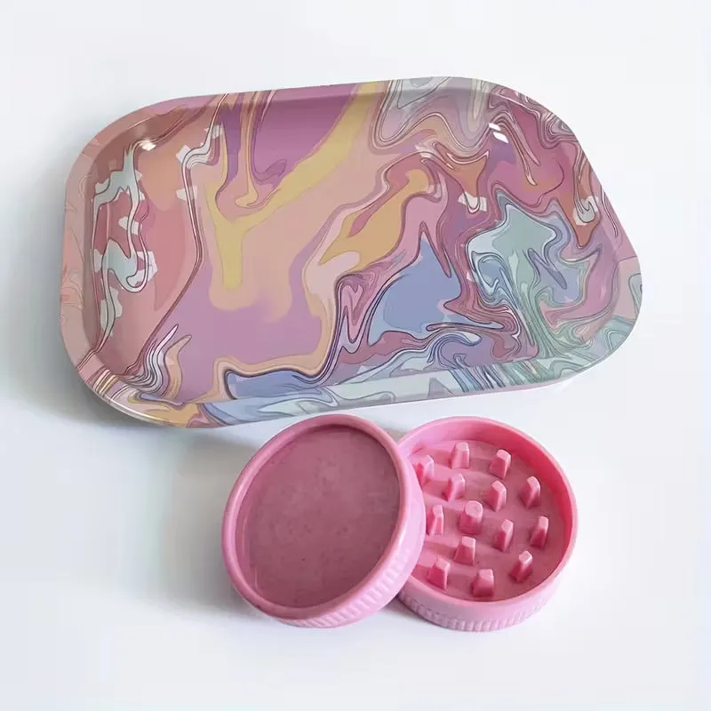 CBDLegalPT Parafernalia Kit Plateau + Grinder Rose