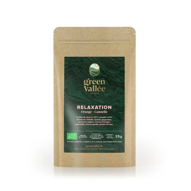 Green Vallée Relaxation infusion CBD bio 35 g détente