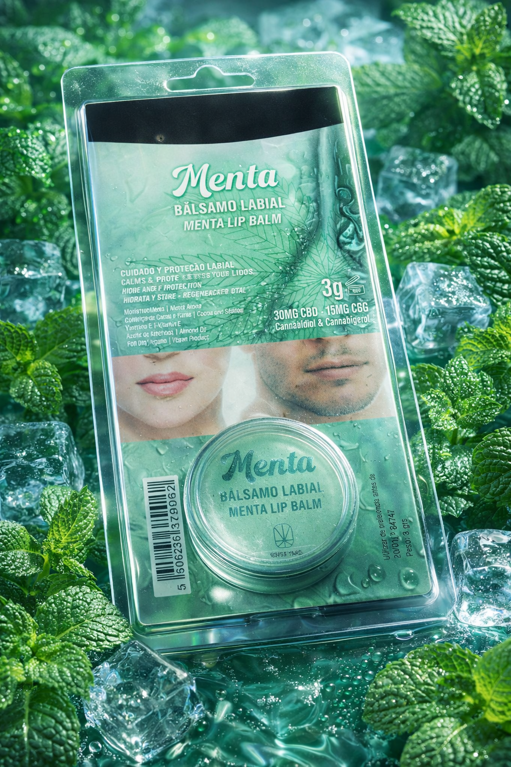 CBDLegalPT Bien-être CBD baume lèvres menthe 30 mg