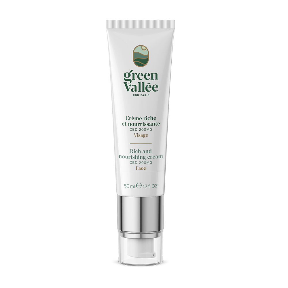 Green Vallée Crème CBD Visage Riche 200mg nourrissante