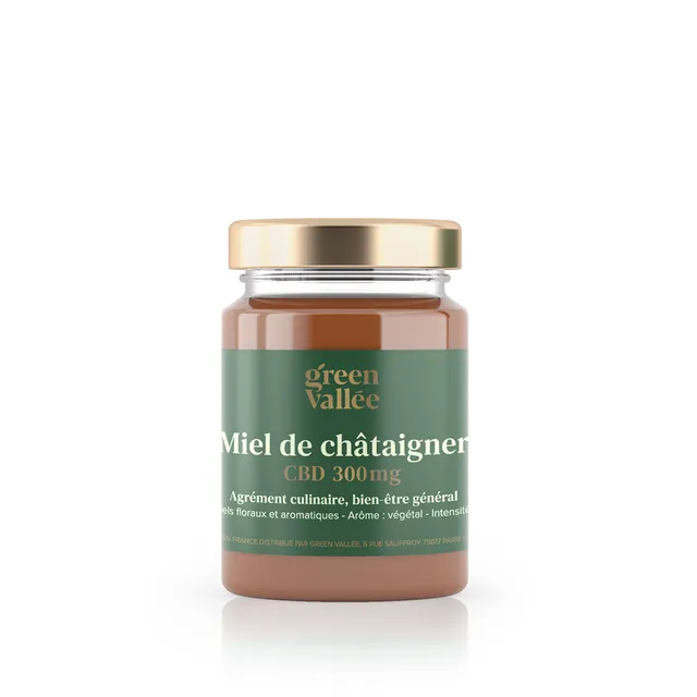 Green Vallée Miel châtaignier CBD 300 mg 125 g France