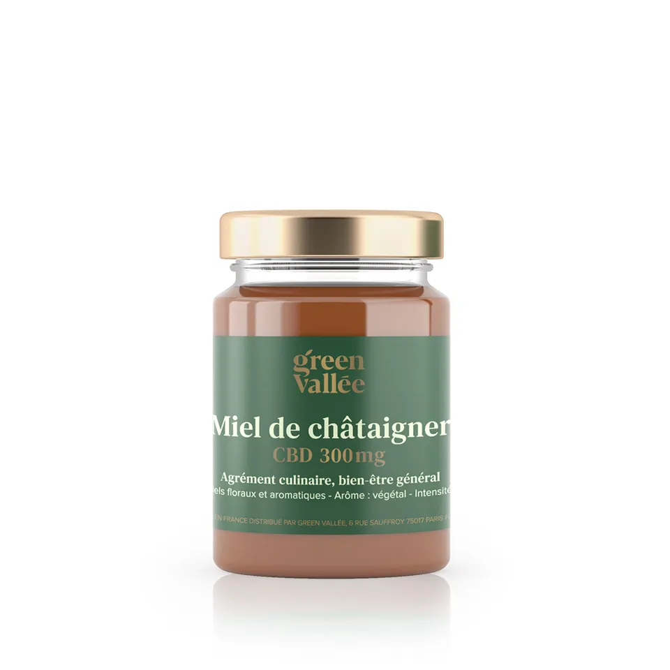 Green Vallée Miel châtaignier CBD 300 mg 125 g France