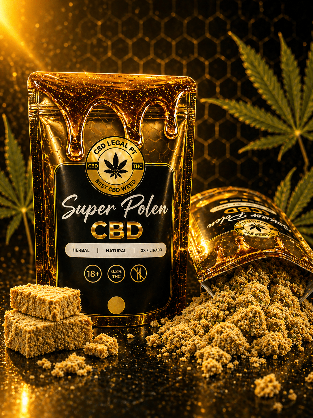 CBDLegalPT Super Pólen hash CBD 1g premium doux