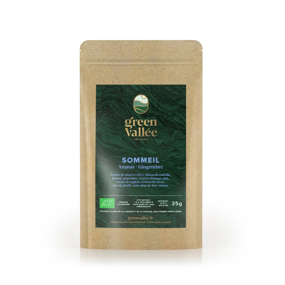 Green Vallée Infusion Sommeil tisane CBD bio 35g