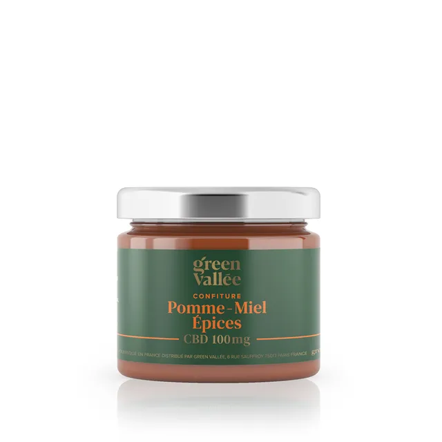 Green Vallée Confiture pomme miel CBD 100 mg 125 g