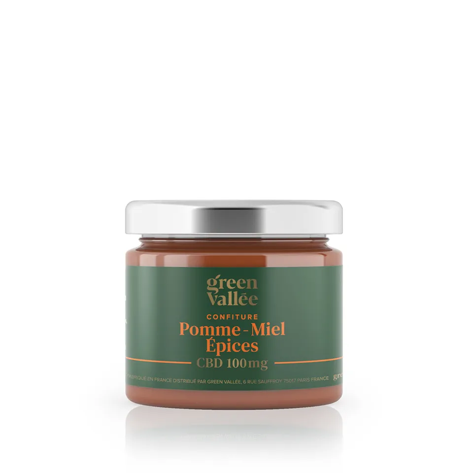 Green Vallée Confiture pomme miel CBD 100 mg 125 g