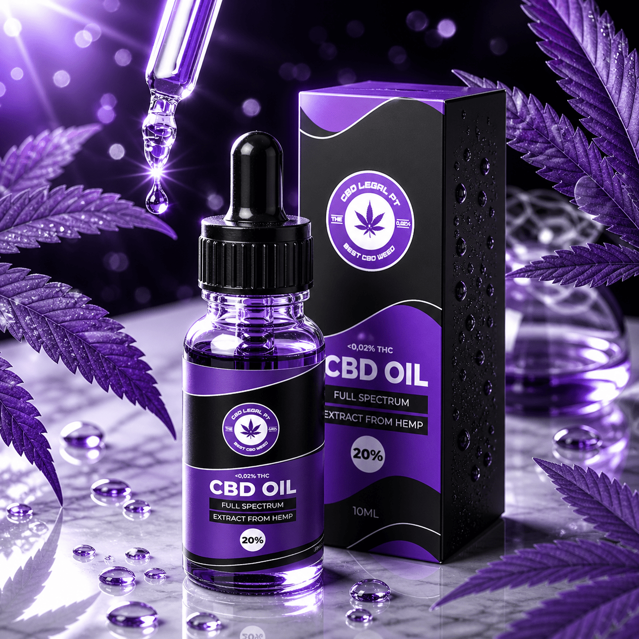 CBDLegalPT Óleos CBD huile CBD 20% full spectrum flacon