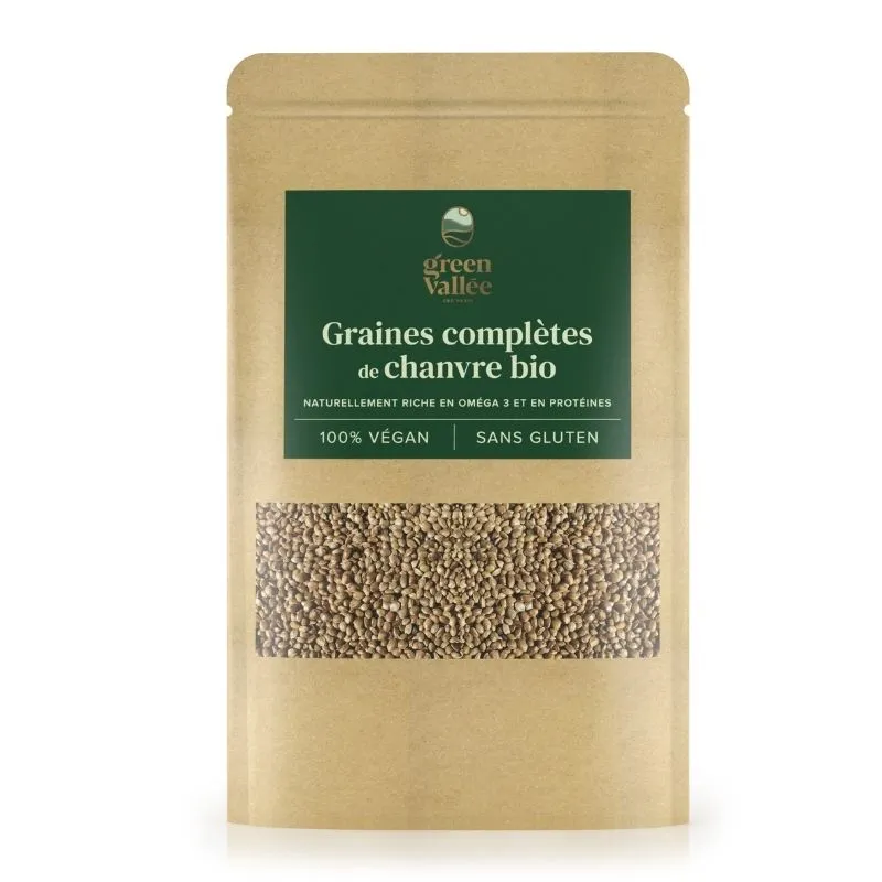 Green Vallée Épicerie Graines chanvre BIO 150 g oméga-3