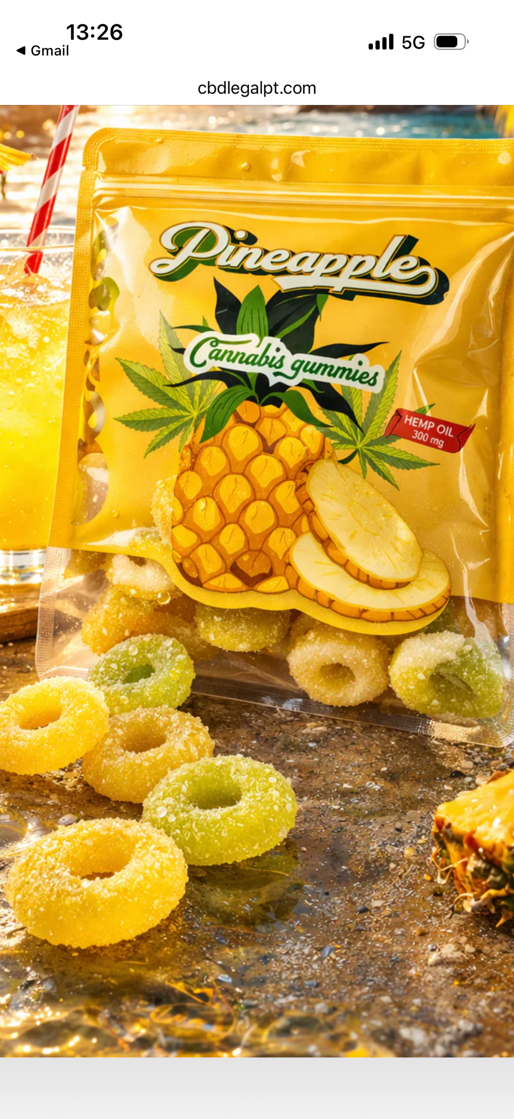 CBDLegalPT Pineapple gummies CBD ananas 1 paquet