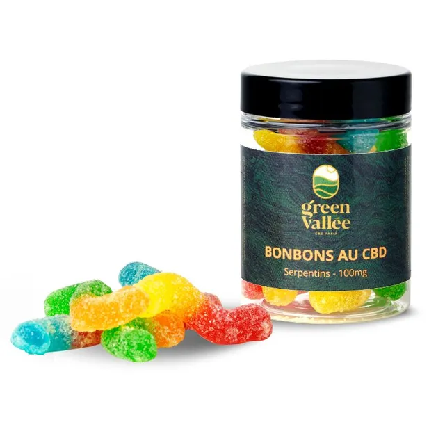 Green Vallée Bonbons CBD serpents 100 mg 12 bonbons