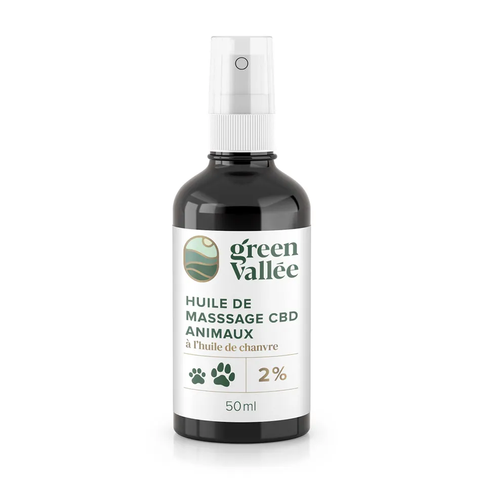Green Vallée Huile massage animaux CBD 2% chanvre
