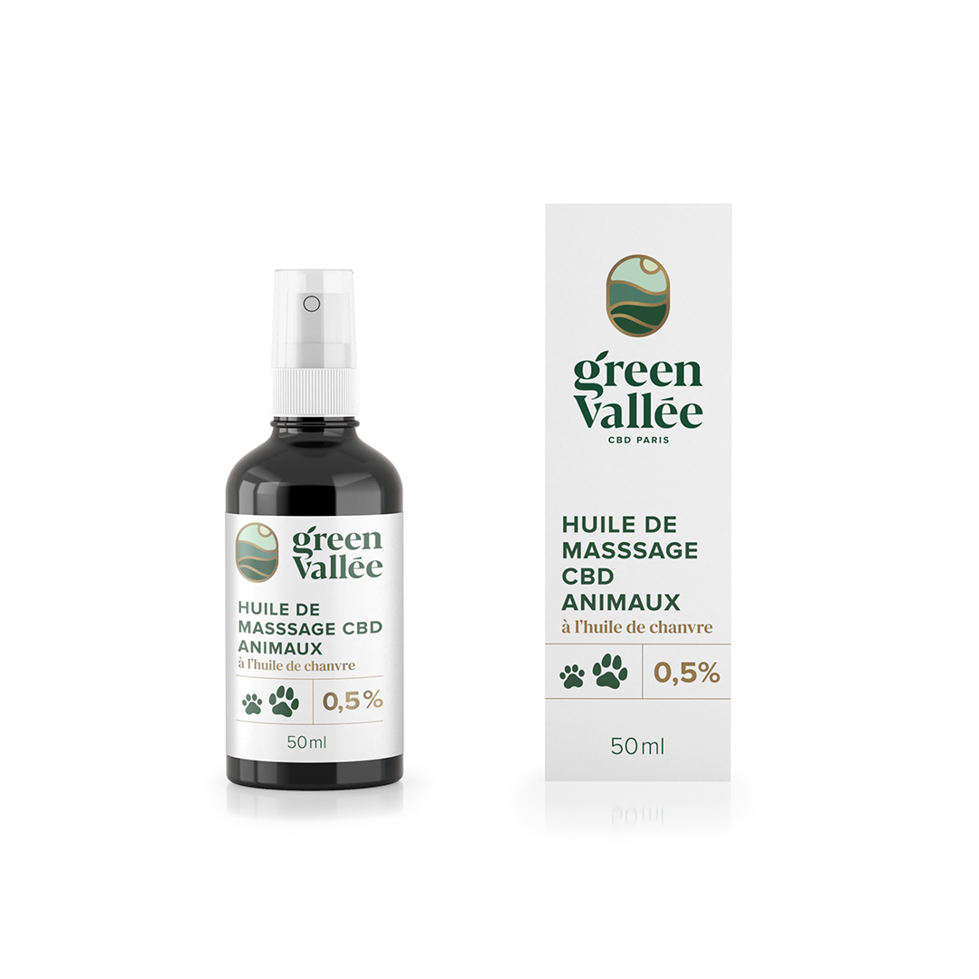 Green Vallée Huile massage animaux CBD 0,5% spray