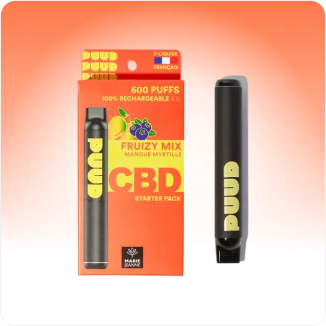 Cali Weed Vape CBD Kit Mango 500mg rechargeable 600 bouffées