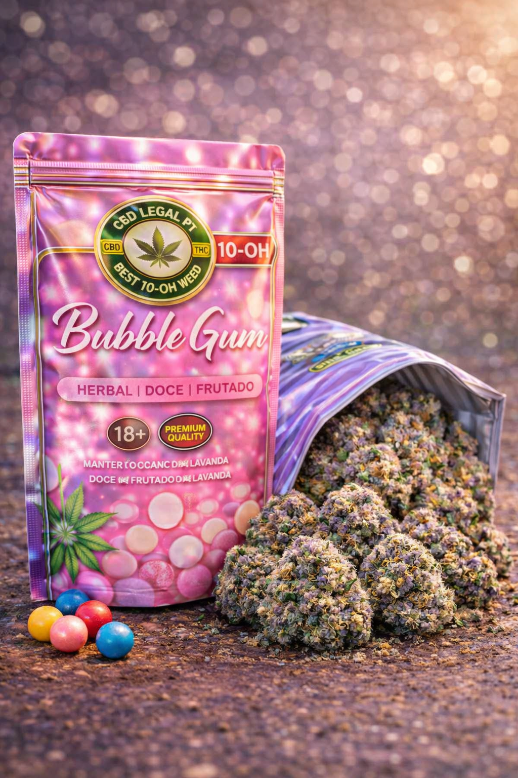 CBDLegalPT BubbleGum 10-OH fleur 3,5 g naturelle
